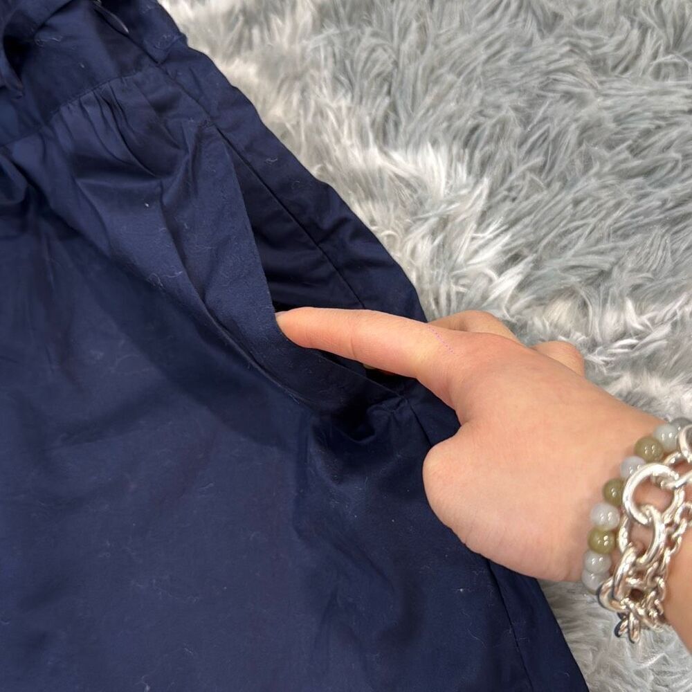 NWOT Jason Wu Women’s High-Waisted Navy Cotton Shorts With Tie-Waist Belt in Siz - Picture 5 of 9